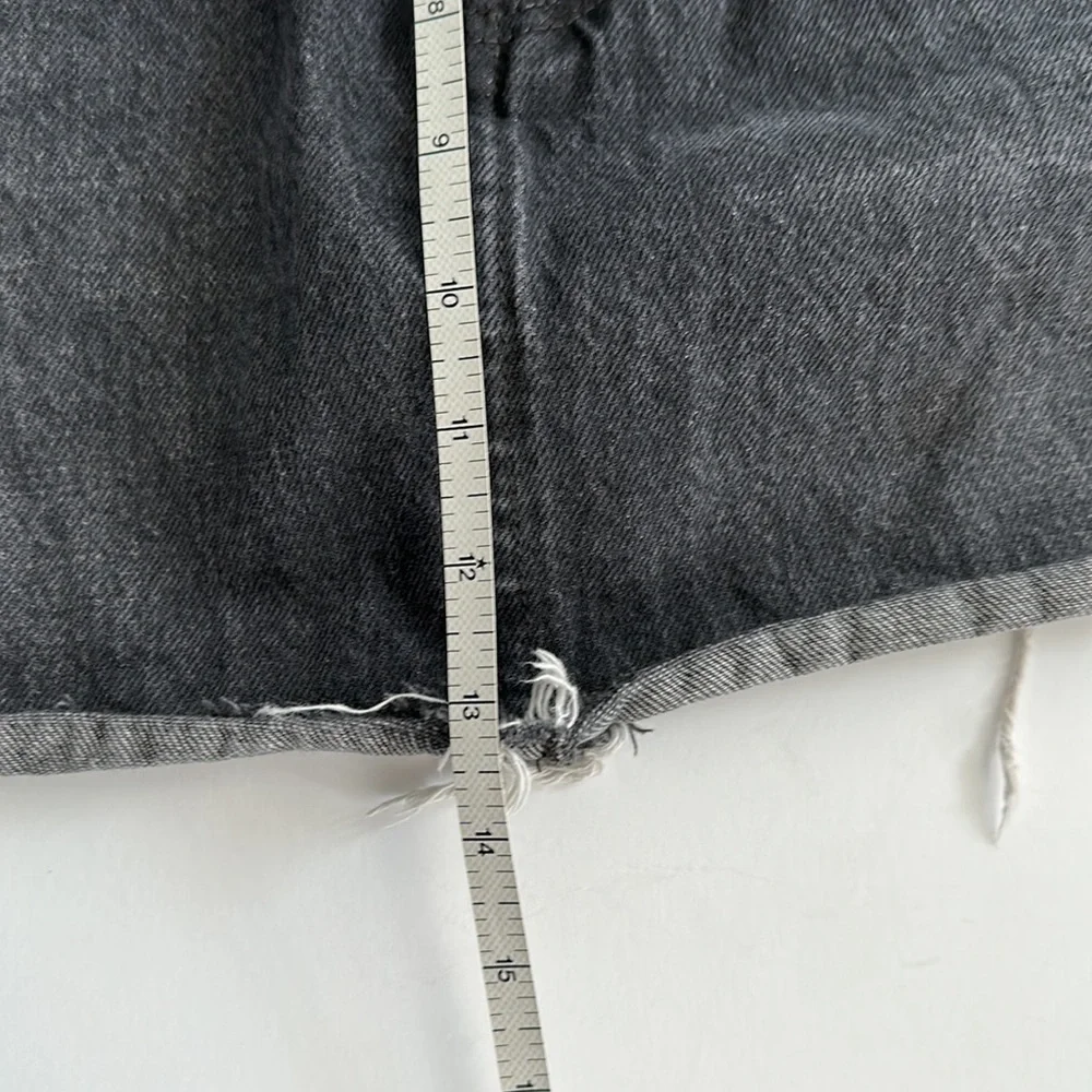 Free People We the Free Black Denim Jean Mini Skirt Size 30 Cotton